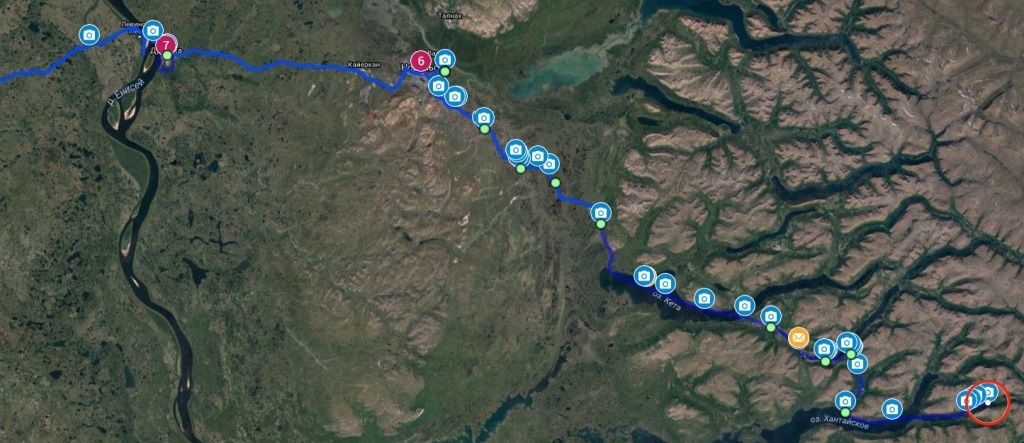 Трек экспедиции Норильск